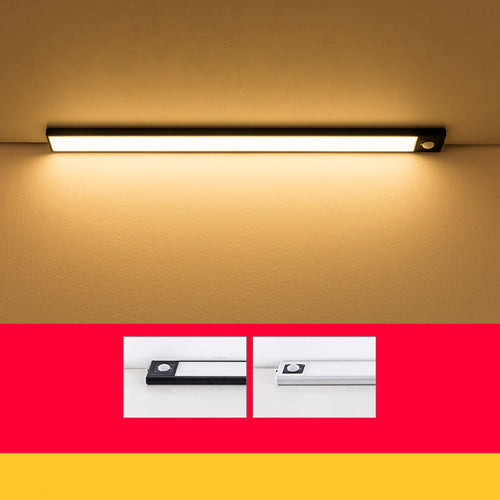 Modern wall-mounted light fixture on a beige wall with color options displayed below.